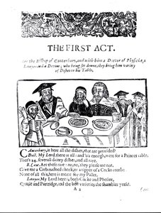 Der erste Akt, ein satirisches Stück gegen William Prynne (1600-69) von English School